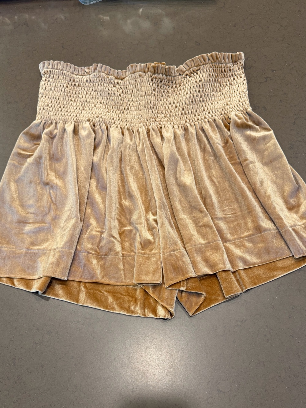Miss Sparkling Women's Velvet Smocked Shorts Sz: XL